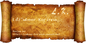 Löwbeer Korinna névjegykártya